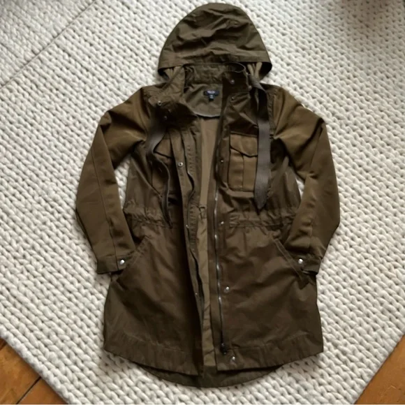 Vera Wang Olive Brown Hooded Jacket by Simply Vera | xsmall - Picture 9 of 16